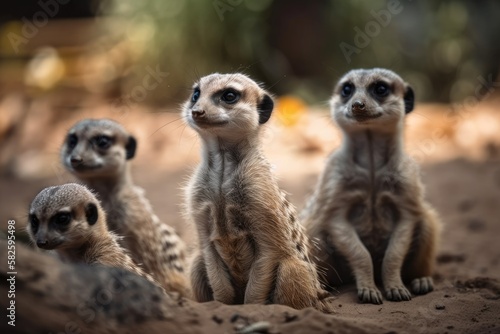 adorable meerkat. Generative AI