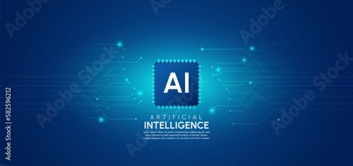 Artificial intelligence network concept vector background template