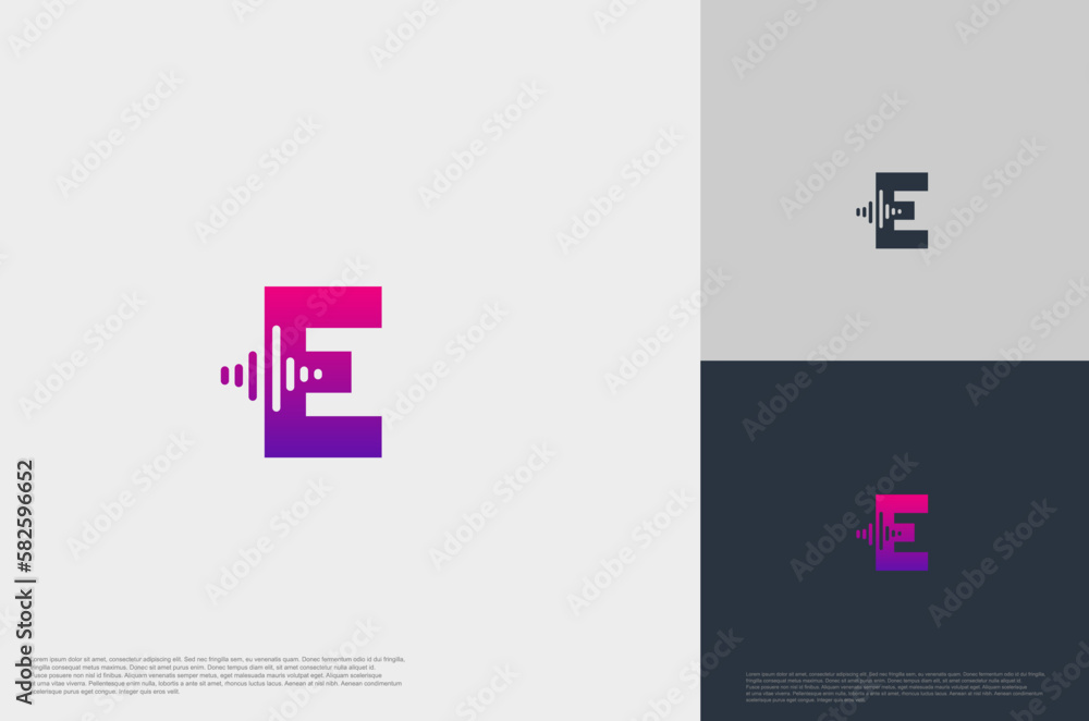 Initial E with negative beat voice equalizer icon template flat style Modern creative logo template
Initial E with negative beat voice equalizer icon template flat style Modern creative logo template