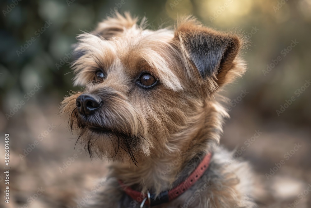 Little Terrier, mutt, and mixed breed dog. Generative AI