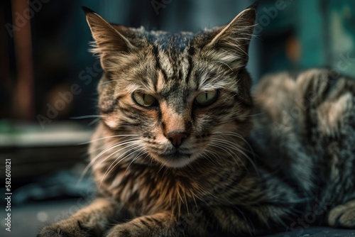a picture of a homeless cat. Generative AI © AkuAku