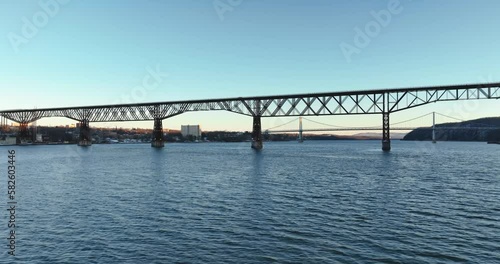 Wallpaper Mural Aerial video of the Hudson River walkway bridge near Poughkeepsie NY over the Hudson River  Torontodigital.ca