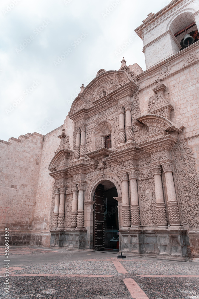 Baroque church, Temple of the Compañia de Jesus of Arequipa