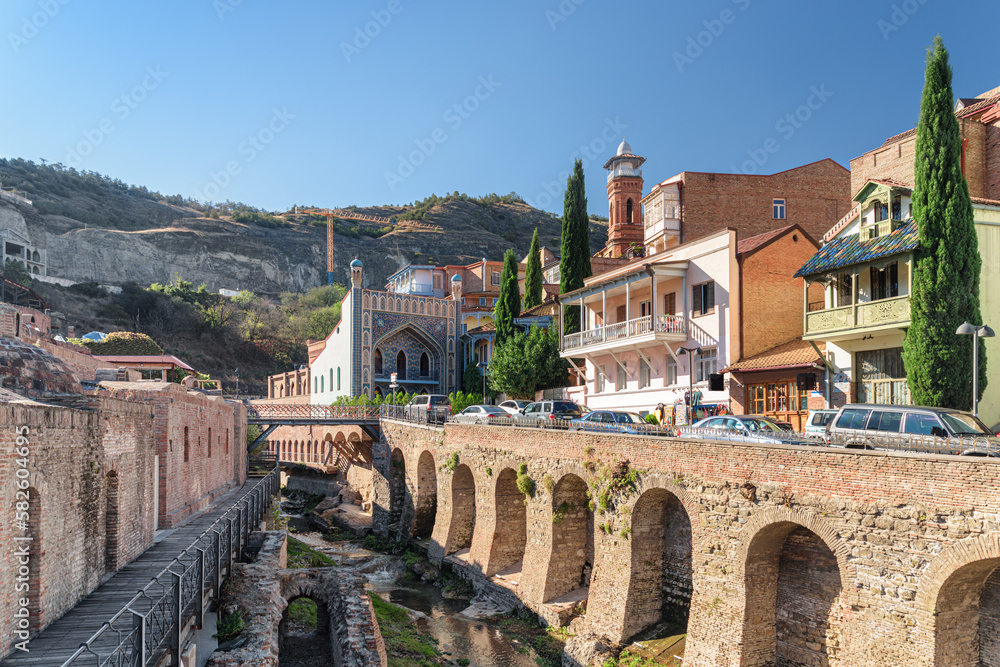 View of Leghvtakhevi Gorge in Old Town of Tbilisi, Georgia