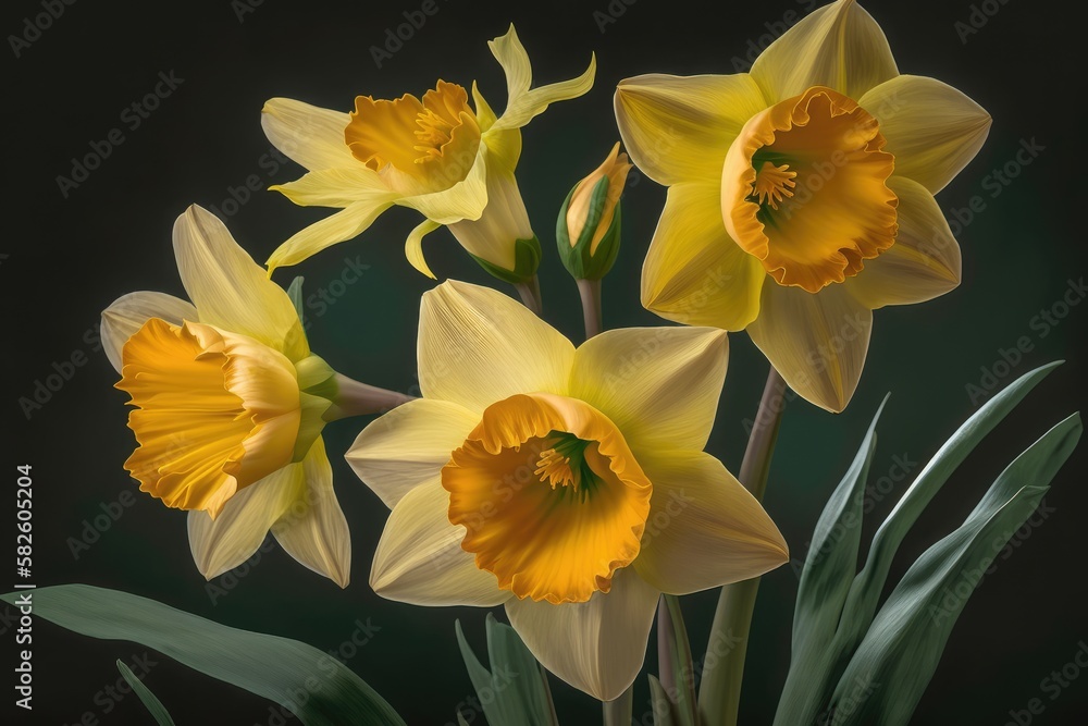 Obraz premium yellow daffodil flowers