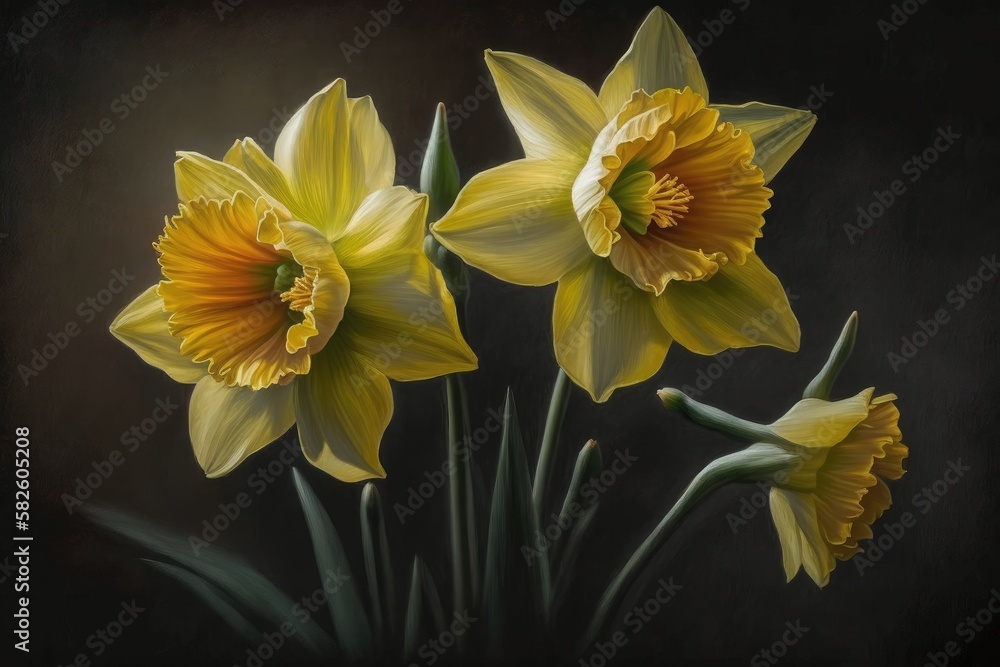 yellow daffodils on black yellow daffodils on black