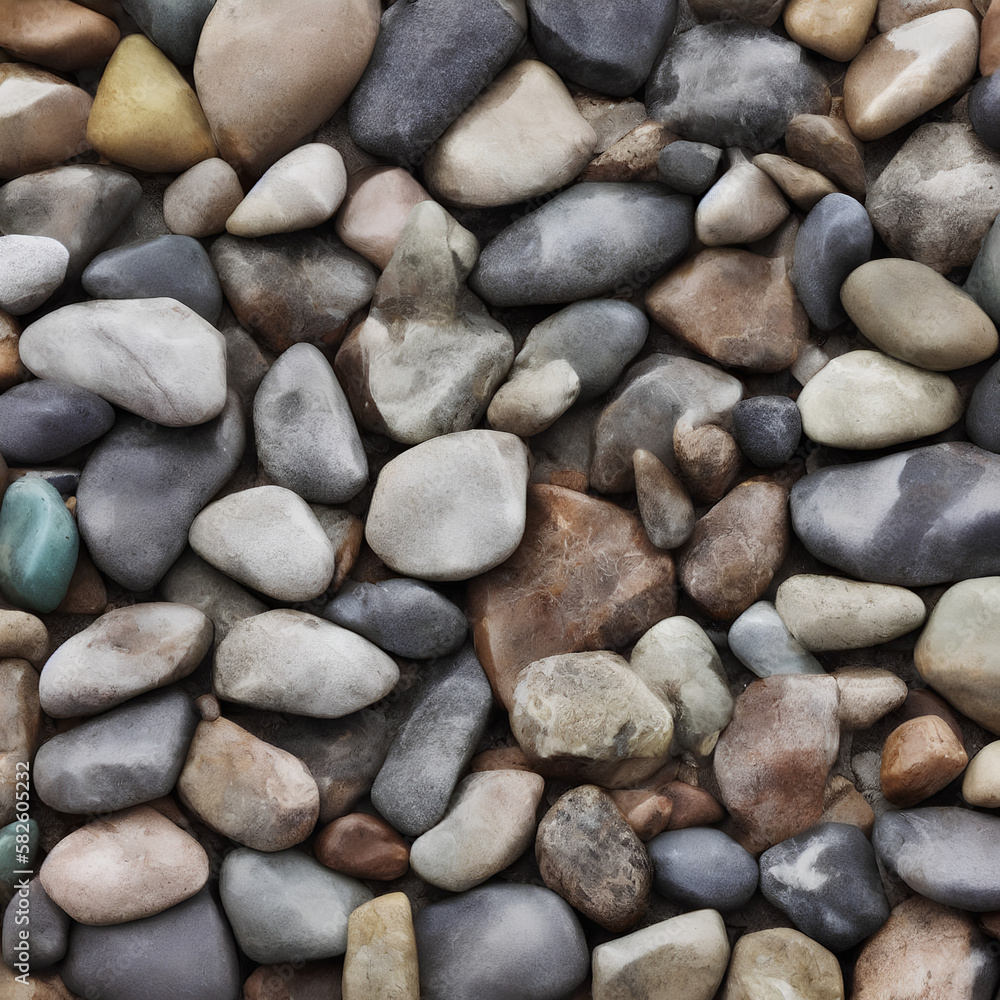 Generative illustration of abstract background pebbles, top view. Generative illustration of abstract background pebbles, top view.