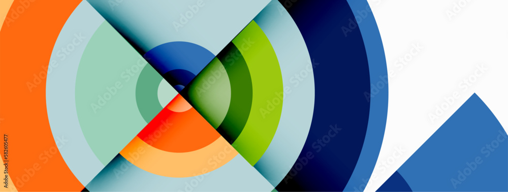 Fototapeta premium Circle trendy minimal geometric abstract background. Vector Illustration For Wallpaper, Banner, Background, Card, Book Illustration, landing page