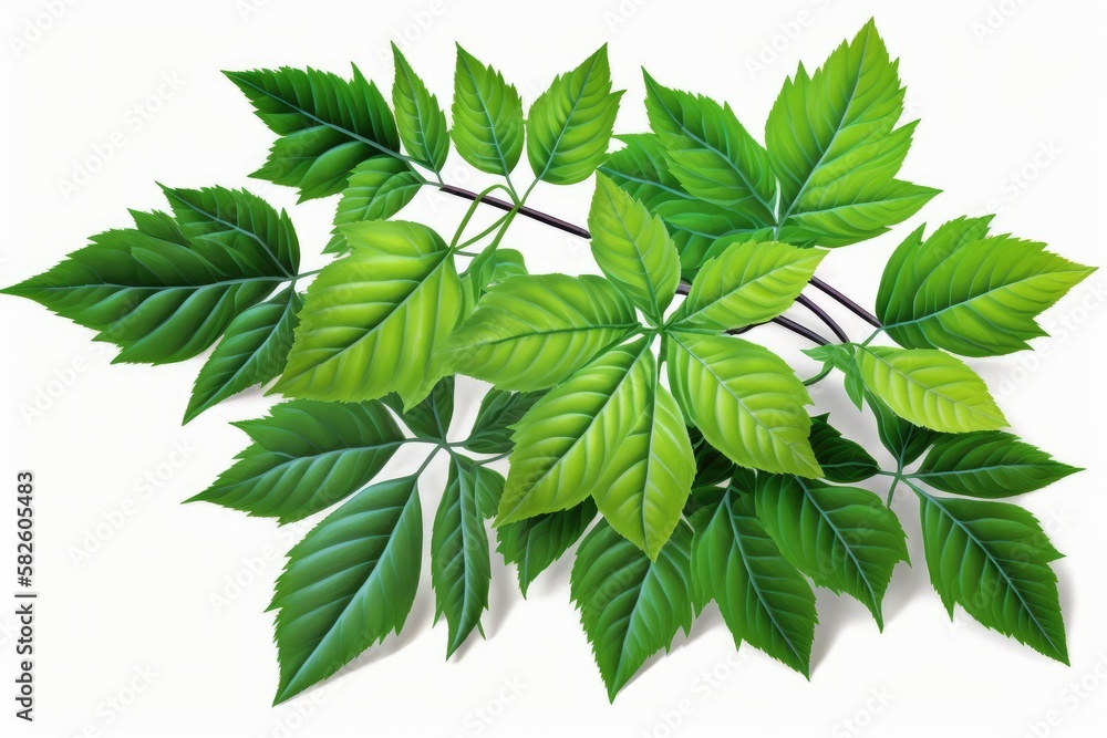 green leaves isolated on white green leaves isolated on white
