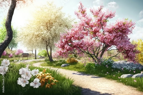 blooming tree in spring