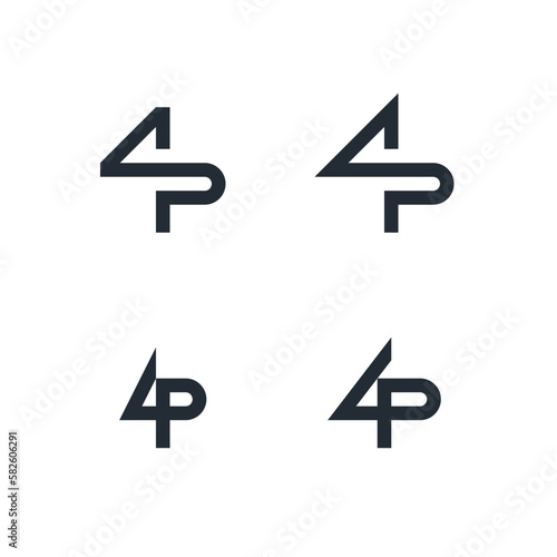 4P Monogram United Icon Logo Set
