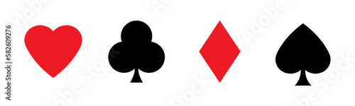  Playing card symbols vector icons