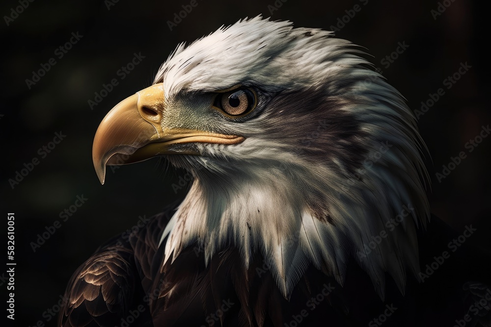 Picture of an American Bald Eagle. Generative AI Picture of an American Bald Eagle. Generative AI