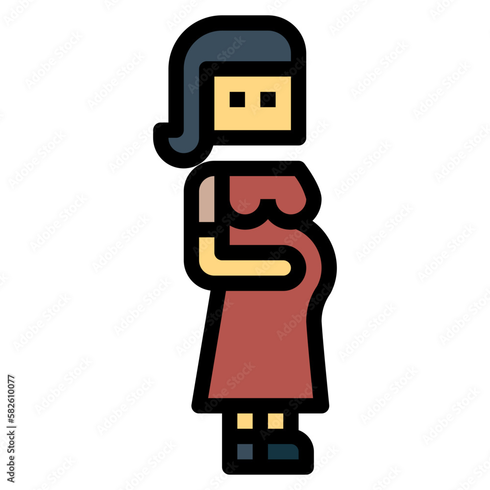 pregnant filled outline icon style