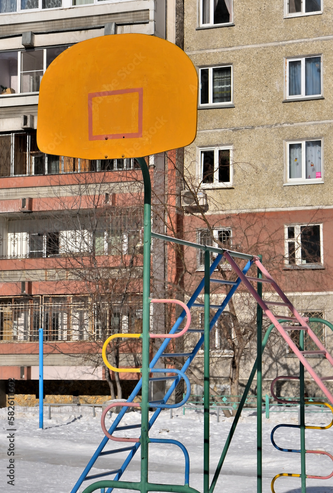 Fototapeta premium An empty children's playground on a spring day