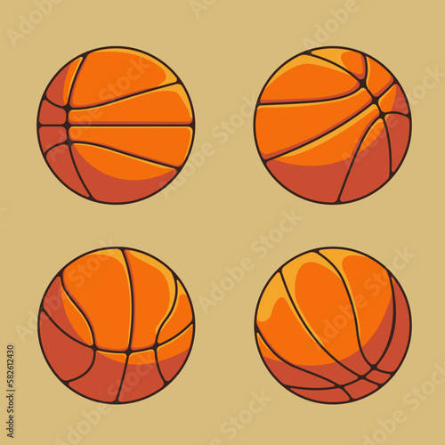 set of different angel basketball, basketball vector set. © Degodjeng