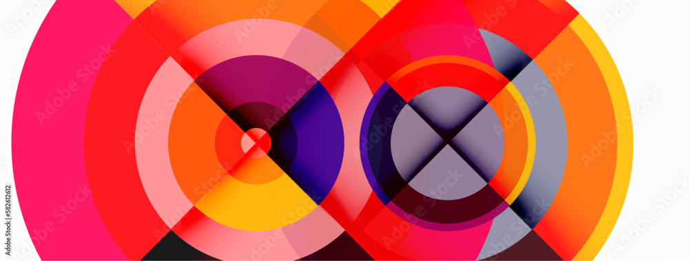 Fototapeta premium Circle trendy minimal geometric abstract background. Vector Illustration For Wallpaper, Banner, Background, Card, Book Illustration, landing page