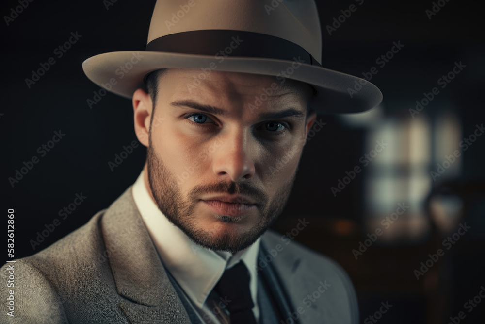 Sharp-Dressed Man with a Fedora and a Piercing Gaze, generative ai Sharp-Dressed Man with a Fedora and a Piercing Gaze, generative ai