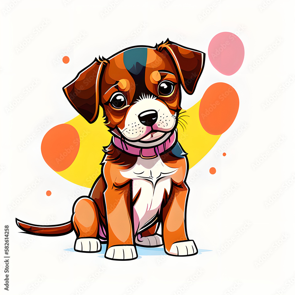 cute cartoon puppy Stock Illustration | Adobe Stock