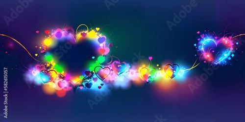 Photo of a heart-shaped colorful background
