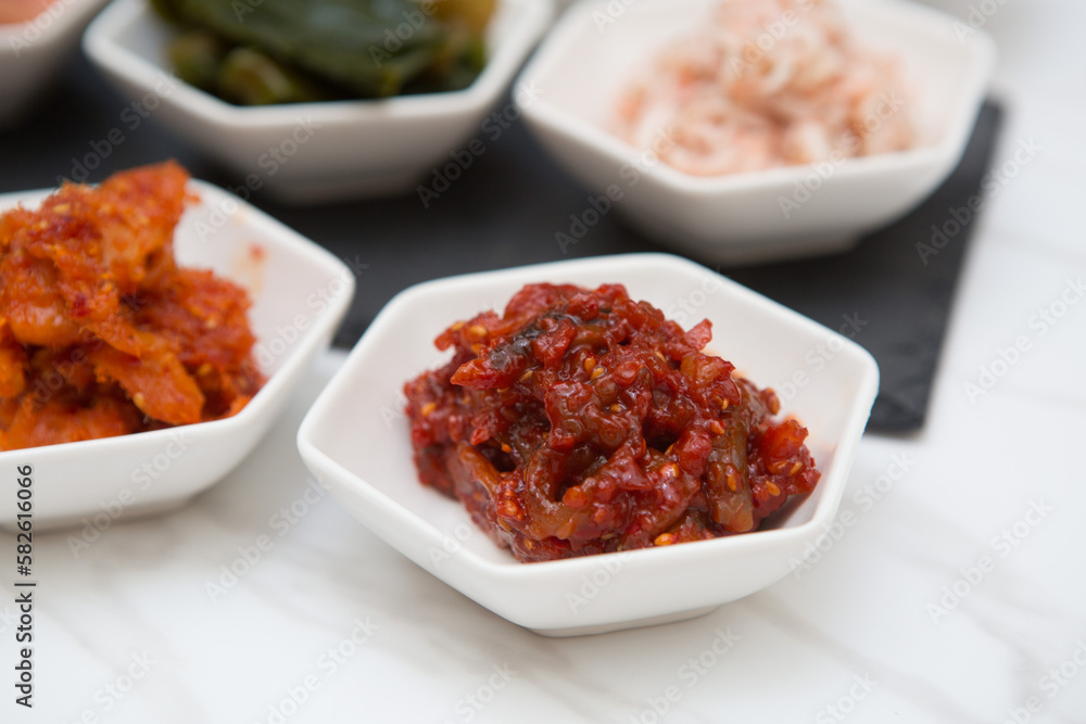 Korean traditional food, salted seafood Korean traditional food, salted seafood