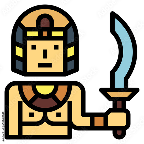 warrior filled outline icon style