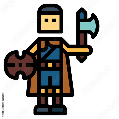 warrior filled outline icon style