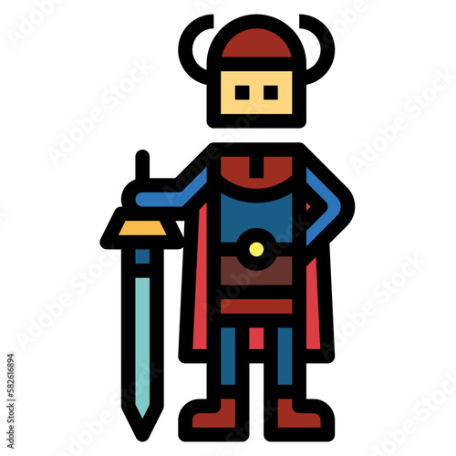warrior filled outline icon style