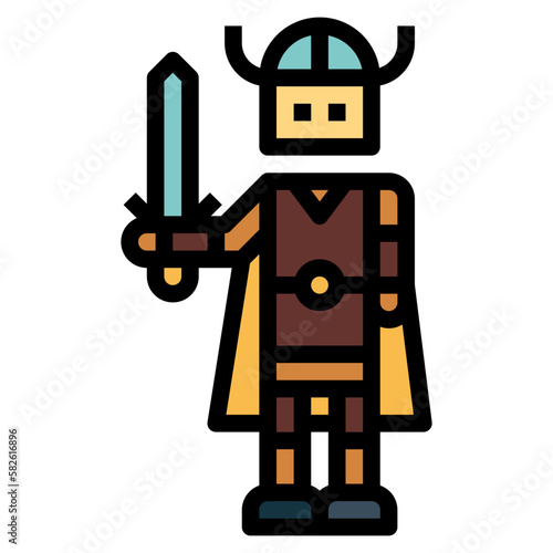 warrior filled outline icon style