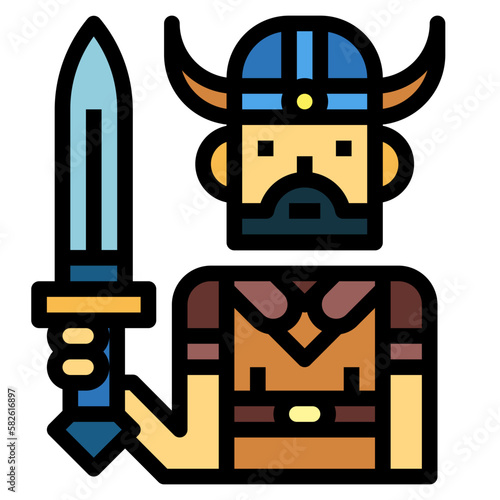 warrior filled outline icon style