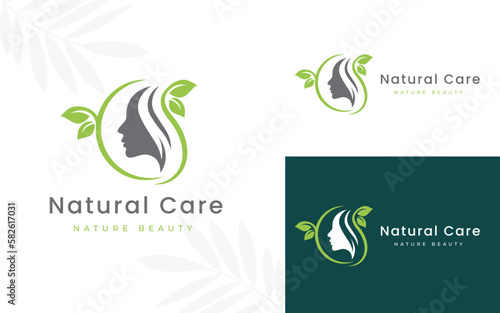 Feminine Woman silhouette Beauty Logo Design Illustration