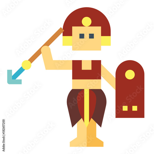 warrior flat icon style