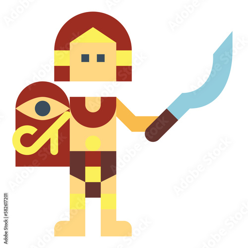 warrior flat icon style