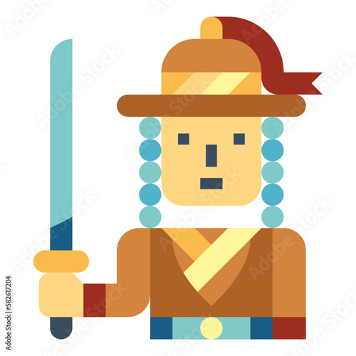 warrior flat icon style