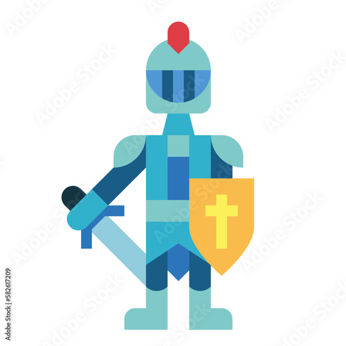 Fotomurale warrior flat icon style