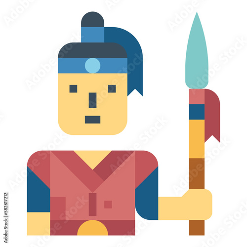 warrior flat icon style