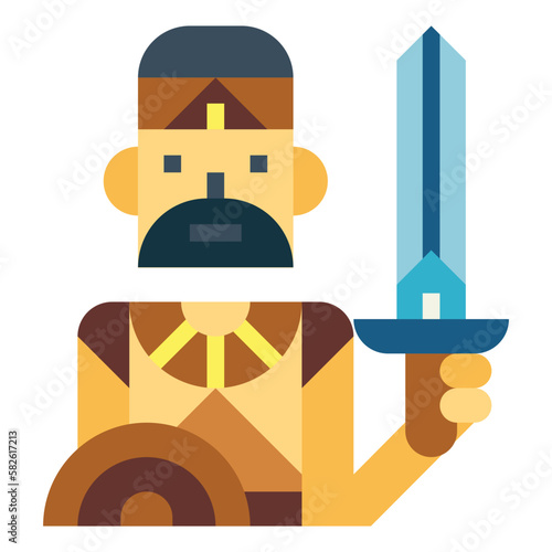 warrior flat icon style
