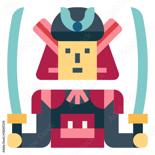 warrior flat icon style