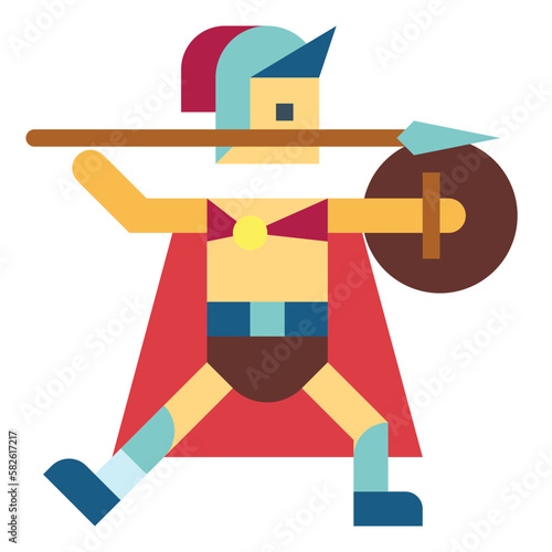 warrior flat icon style