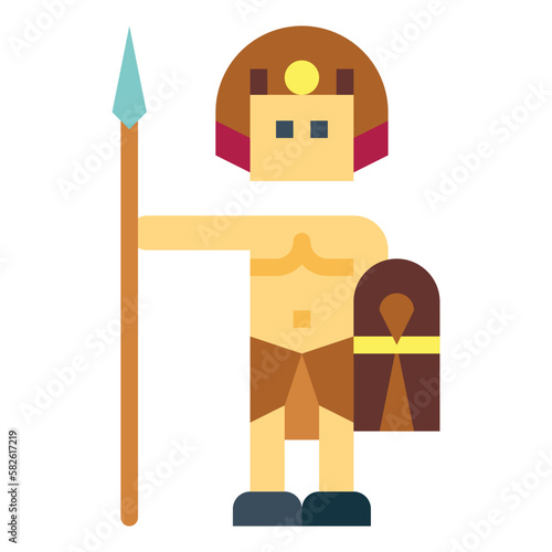 warrior flat icon style