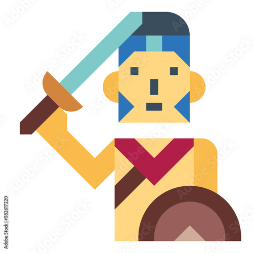 warrior flat icon style