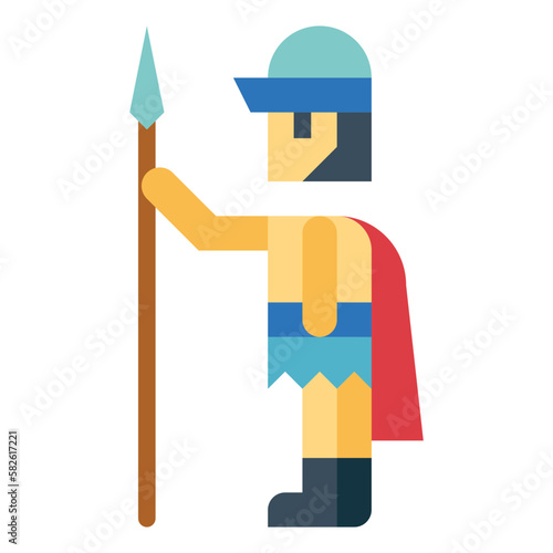 warrior flat icon style