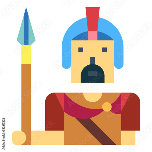 warrior flat icon style