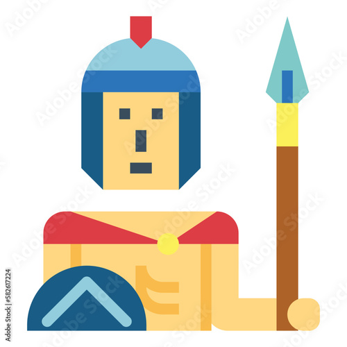 warrior flat icon style