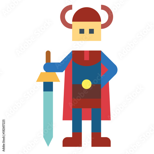 warrior flat icon style