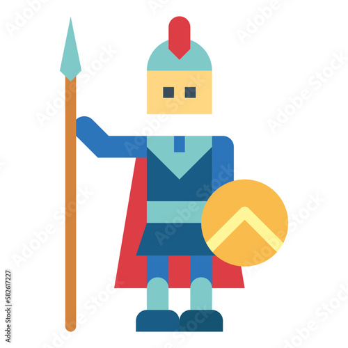 warrior flat icon style