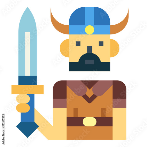 warrior flat icon style