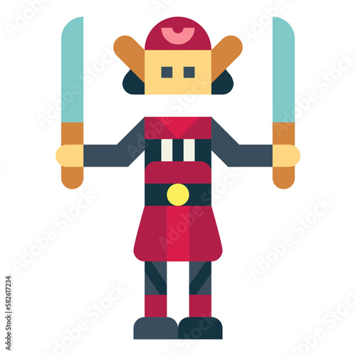 warrior flat icon style
