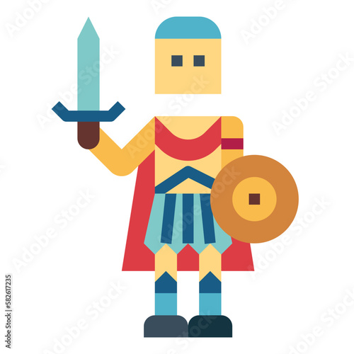 warrior flat icon style