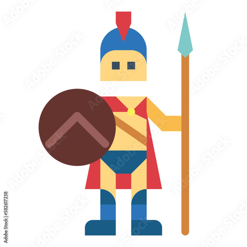 warrior flat icon style